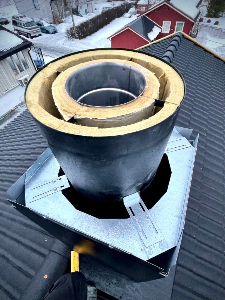 dobbel isolert stålpipe – montering av pipe